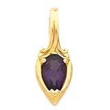 14K Yellow Gold Amethyst Pendant/Pearl Enhancer