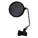 Anti-pop screen for microphone, Plastic spring clamp, 100mm (4")