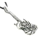 Buy SKULL GUITAR Silver Tone PEWTER Pendant Necklace