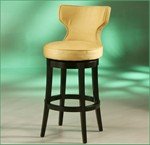 Augusta 30" Swivel Bar Stool - Feher Black with Yellow Microfiber Seat