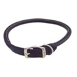 Circle T Rolled Leather Collar in Black