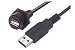 USB Cable, Waterproof Panel Mount Type A Female - Standard Type A Male, 0.5m