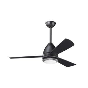 Kichler 300121SBK Eva 1 Light 3 Blade Ceiling Fan in Satin Black with Cased Opal glass by Kichler