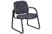 Extra Thick Cushioned Classic Leather Side Chair - Black