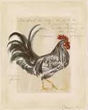 4 Rooster Chicken Art Prints Kitchen Posters Decor