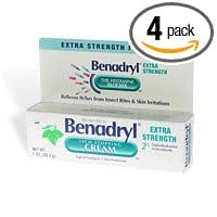 Benadryl Topical Itch Stopping Cream, Extra Strength, 1-Ounce Tubes (Pack of 4)