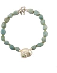 Meg Carter Designs Amazonite, Peridot, Freshwater Pearl and Shell "Fortunes Rocks" Necklace