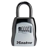 Locking Combination 5-Key Steel Box, 3 1/2w x 1 5/8d x 4h, Black/Silver