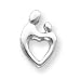 14k White Gold Heart Shaped Mother & Child Pendant