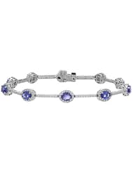 Tanzanite and Diamond bracelet in 14kt white gold