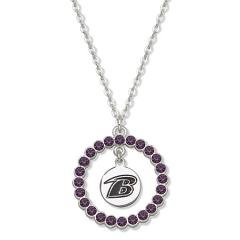 NFL Baltimore Ravens Necklace W/ Purple Crystals