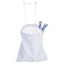 Oxford Cotton Clothespin Bag - Stores Clothespins (White/Blue) (11.75"L x 11"W)