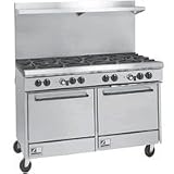 Commercial Range, 48 Inch, 8 Burners, 2 Ovens, Gas