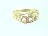 Black Hills Gold Rose Pearl Ladies Ring Size 7