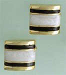 Black/White Stripe Cuff Links