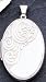Sterling Silver Scroll Oval Locket with 20 inch Sterling Silver Chain