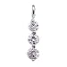 Sterling Silver 3 Stone Style Round White CZ Pendant - Past Present Future