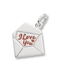 Rembrandt Charms, Love Letter Charm in Solid Sterling Silver or Gold, Engravable