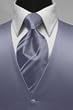 Satin Tuxedo Vest Periwinkle with Coordinating Stripe Windsor Band Tie