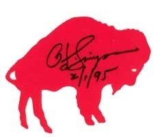 OJ Simpson Autographed/Hand Signed Buffalo Bill Decal signed ''2/1/95''