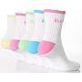 Ladies 5 Pair Elle Rib Ankle Sport Socks With Cushioned Foot