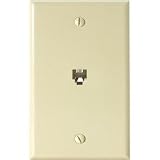 4C UL Flush Modular Telephone Jack - Ivory