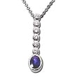 14K White Gold Sapphire and Diamond Pendant