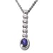 14K White Gold Sapphire and Diamond Pendant