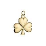 14k Gold Shamrock Charm - Pendant ONLY - Made in Ireland