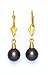 14k Yellow 7 mm Round Dark-Gray Crystal Pearl Drop title=
