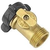 Gilmour Brass Garden Hose Connector With Shut-Off Valve 03V