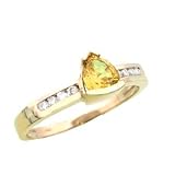 14K .60 CT Yellow Sapphire & Diamond Ring