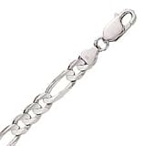 14k White Gold 24 Inch X 7.0 mm Figaro Chain Necklace