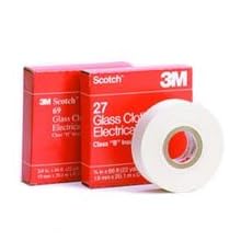3M Glass Cloth Electrical Tape 27, White, Rubber Thermosetting Adhesive, .50-Inch by 66-Foot