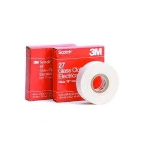 Buy 3M Glass Cloth Electrical Tape 27, White, Rubber Thermosetting Adhesive, 1 2-Inch... by 3M now!