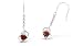 Multicut Garnet & White Cz Dangling Earrings Sterling Silver