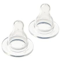 Playtex Vent Aire Bubble Free Feeding Nipples, Stage 1 - Slow Flow 2 silicone nipples