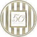 50th Gold Anniversary Wishes 7" Metallic Plate