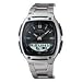 Mns 30Pg Databank Analog Watch Ana Digi Chrono Blk Dial w/SS Brclt 50M WR