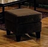 Contemporary Coco Brown Micro Fabric Ottoman