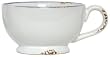 Stoneware Pottery Distressed Blue and White Soup Cup 5"D 3"H, 12oz Set of 4