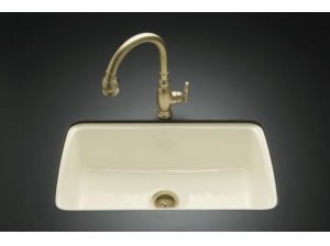 Kohler K-5864-5U-FT Cape Dory Undercounter Kitchen Sink with Five-Hole Oversized Faucet Drilling, Basalt