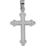 14K White Gold Greek Cross