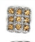 Improving Lifestyles Square Rhinestone Ring Adj Amber Brown