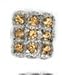 Improving Lifestyles Square Rhinestone Ring Adj Amber Brown