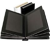 Adorama Pro Photo Album, White Leatherette Cover with Library Bound Black Pages, Holds 18 5 x 7 Prints