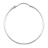 14k White Gold Polished 1.00mm Lightweight Tube Endless Hoop Earrings 23mm Diameter