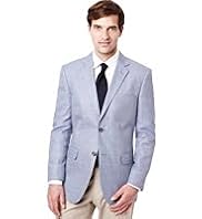 Collezione Wool Blend 2 Button Jacket with Linen