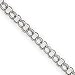 14k White Gold 3.5mm Solid Double Charm Bracelet - 7 Inch - Lobster Claw - JewelryWeb