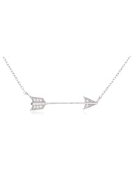 Sterling Silver Cubic Zirconia Arrow Necklace, 16 + 2" Extender